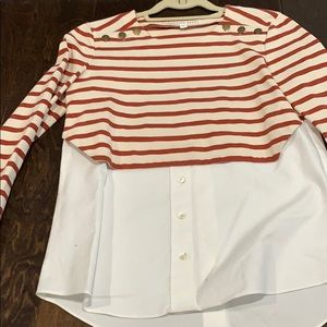 Veronica beard striped layered shirt size small